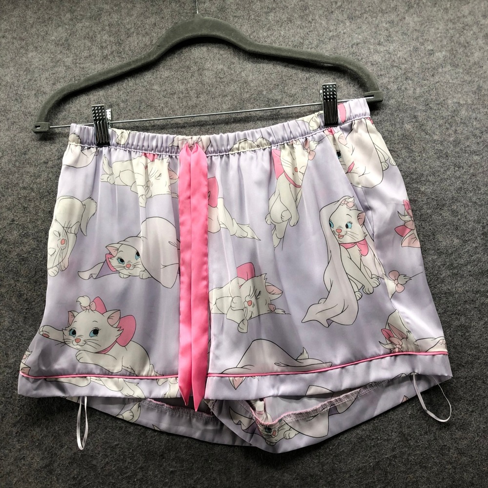 Disney Primark Marie Aristocats Pajama Set Womens Small Purple Satin Shorts - Picture 6 of 13